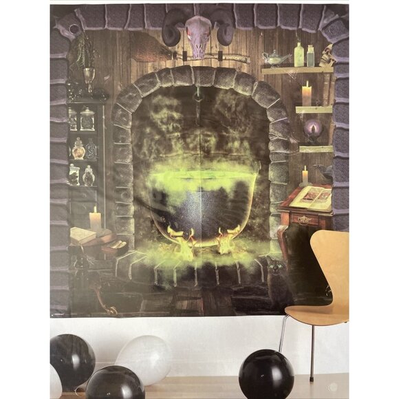 5FT Witches Kitchen Cauldron Photo Background Wall Decoration - Picture 1 of 4